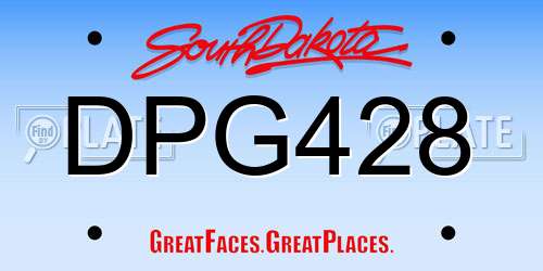DPG428 South Dakota License Plate