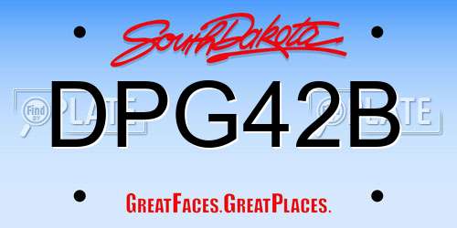 DPG42B South Dakota License Plate