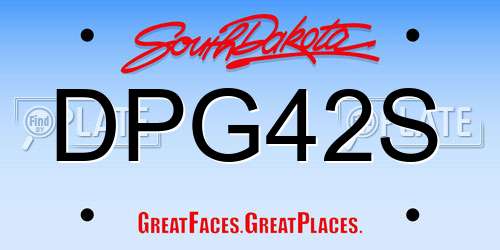 DPG42S South Dakota License Plate