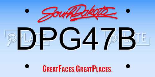 DPG47B South Dakota License Plate