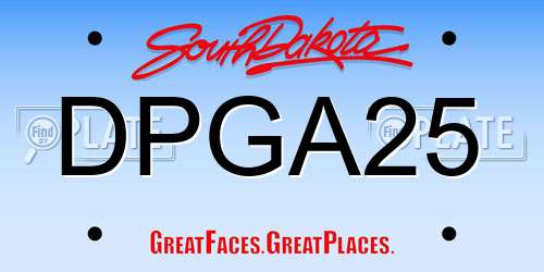 DPGA25 South Dakota License Plate
