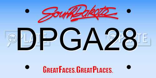 DPGA28 South Dakota License Plate