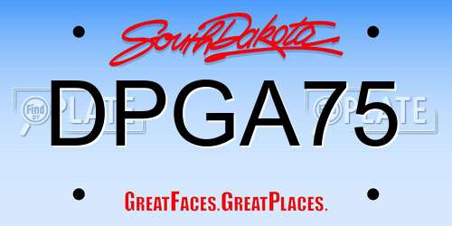 DPGA75 South Dakota License Plate