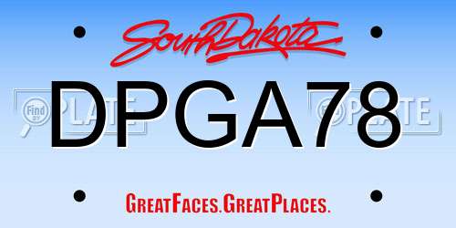 DPGA78 South Dakota License Plate