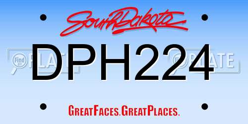 DPH224 South Dakota License Plate