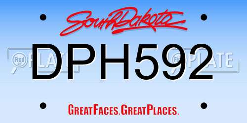 DPH592 South Dakota License Plate