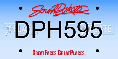 DPH595 South Dakota License Plate