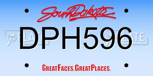 DPH596 South Dakota License Plate