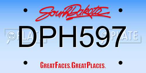 DPH597 South Dakota License Plate