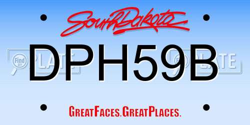 DPH59B South Dakota License Plate