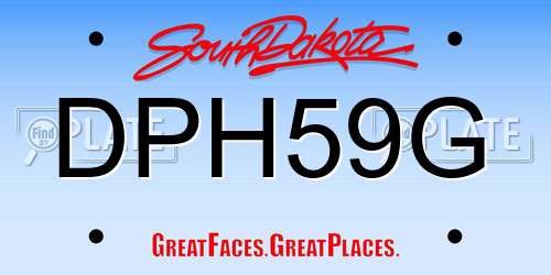 DPH59G South Dakota License Plate