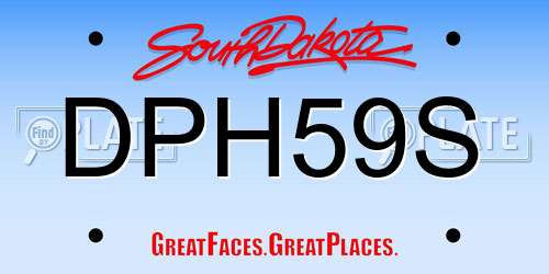 DPH59S South Dakota License Plate