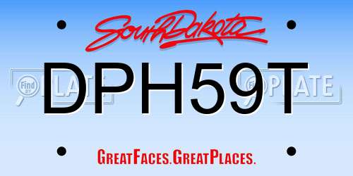 DPH59T South Dakota License Plate