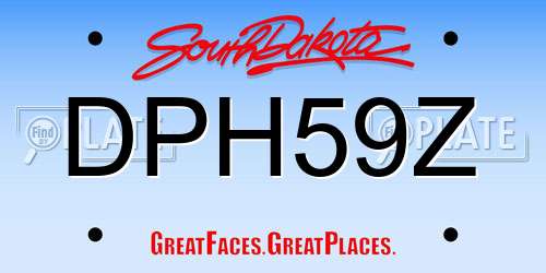 DPH59Z South Dakota License Plate