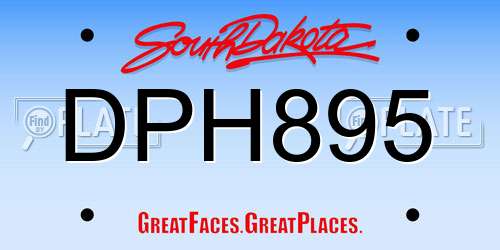DPH895 South Dakota License Plate