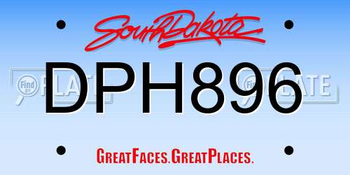 DPH896 South Dakota License Plate