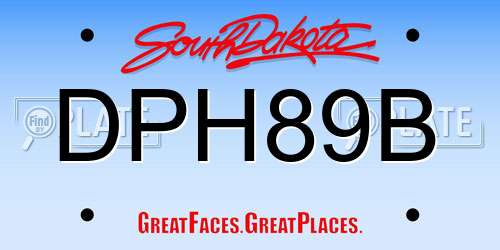 DPH89B South Dakota License Plate
