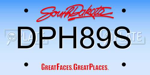 DPH89S South Dakota License Plate