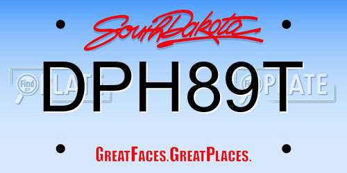 DPH89T South Dakota License Plate
