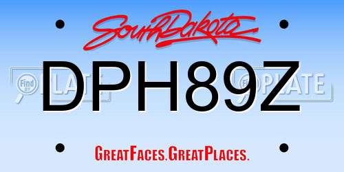 DPH89Z South Dakota License Plate