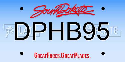 DPHB95 South Dakota License Plate