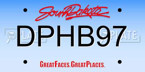 DPHB97 South Dakota License Plate