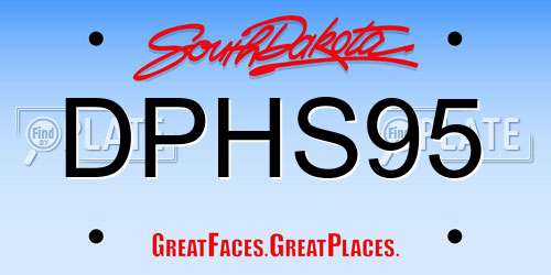 DPHS95 South Dakota License Plate