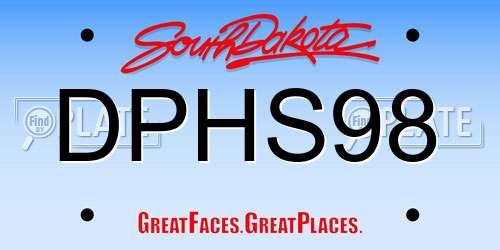 DPHS98 South Dakota License Plate