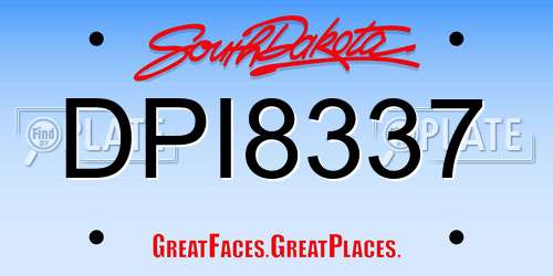 DPI8337 South Dakota License Plate