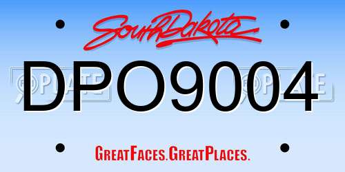 DPO9004 South Dakota License Plate
