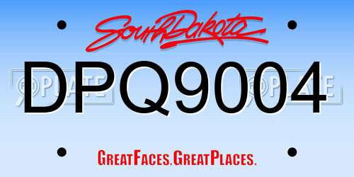 DPQ9004 South Dakota License Plate