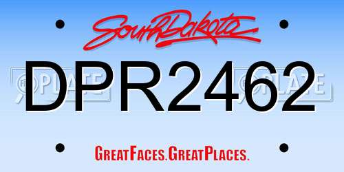 DPR2462 South Dakota License Plate