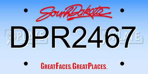 DPR2467 South Dakota License Plate