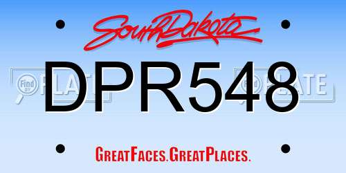 DPR548 South Dakota License Plate