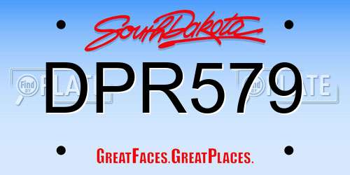 DPR579 South Dakota License Plate