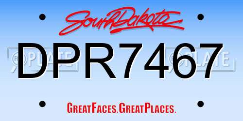 DPR7467 South Dakota License Plate