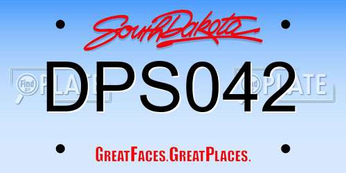 DPS042 South Dakota License Plate