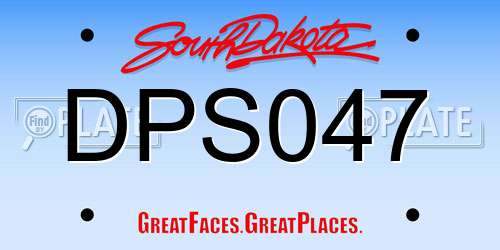 DPS047 South Dakota License Plate
