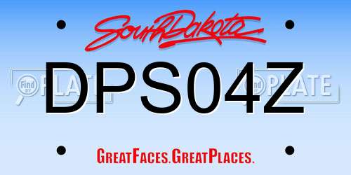 DPS04Z South Dakota License Plate