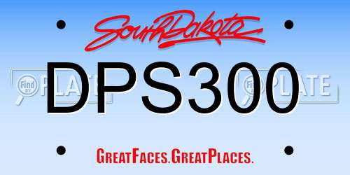DPS300 South Dakota License Plate