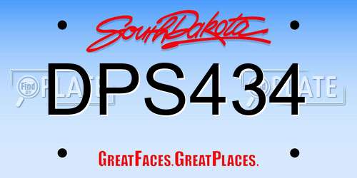 DPS434 South Dakota License Plate