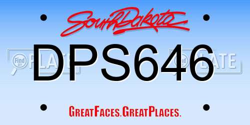 DPS646 South Dakota License Plate