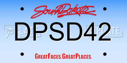 DPSD42 South Dakota License Plate
