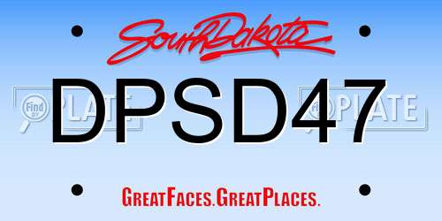 DPSD47 South Dakota License Plate