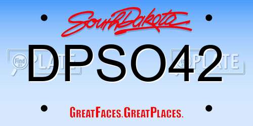 DPSO42 South Dakota License Plate