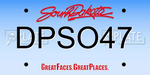 DPSO47 South Dakota License Plate