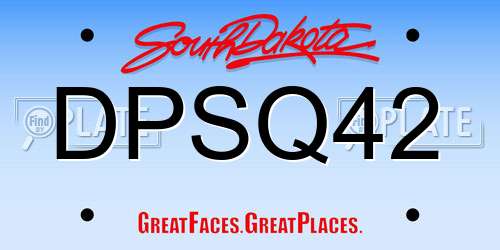 DPSQ42 South Dakota License Plate