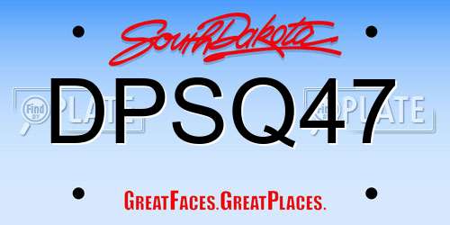 DPSQ47 South Dakota License Plate
