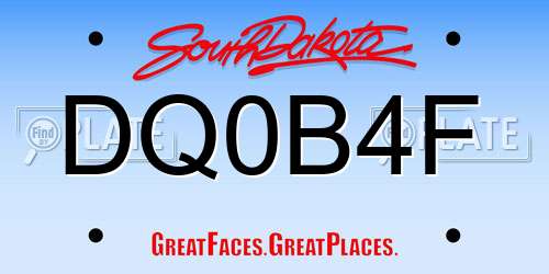 DQ0B4F South Dakota License Plate