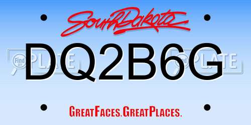 DQ2B6G South Dakota License Plate